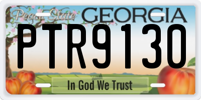 GA license plate PTR9130