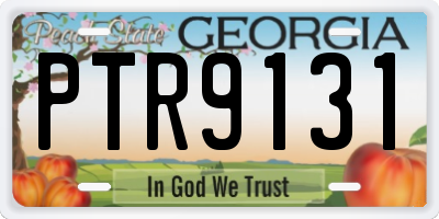 GA license plate PTR9131