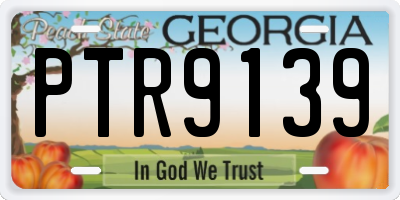 GA license plate PTR9139