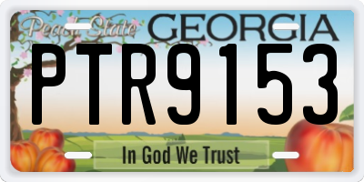 GA license plate PTR9153