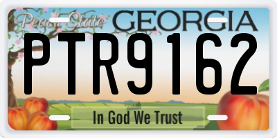 GA license plate PTR9162