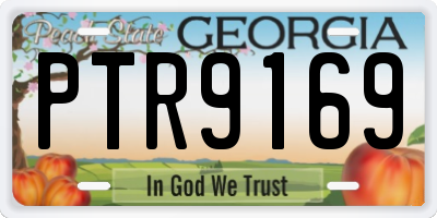 GA license plate PTR9169