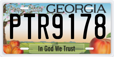 GA license plate PTR9178