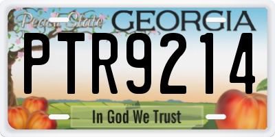 GA license plate PTR9214