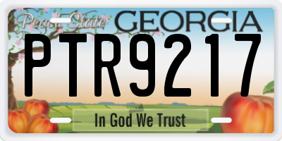 GA license plate PTR9217