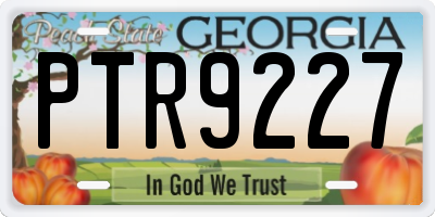 GA license plate PTR9227
