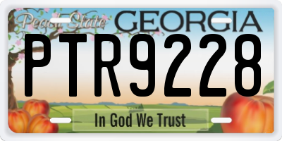 GA license plate PTR9228