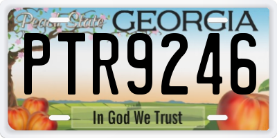 GA license plate PTR9246