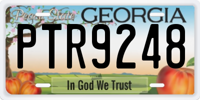 GA license plate PTR9248