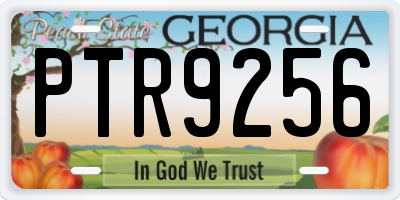 GA license plate PTR9256