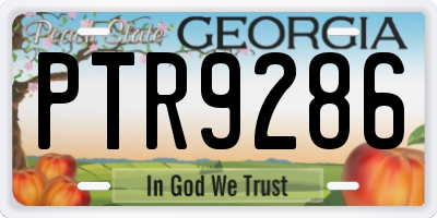 GA license plate PTR9286