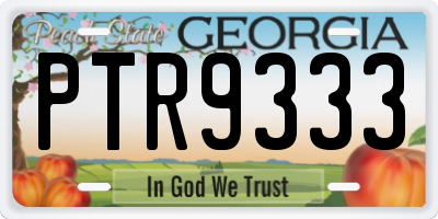 GA license plate PTR9333