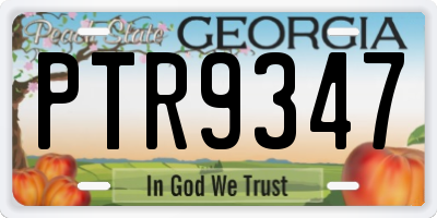 GA license plate PTR9347