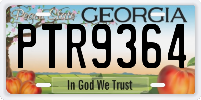 GA license plate PTR9364