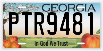 GA license plate PTR9481