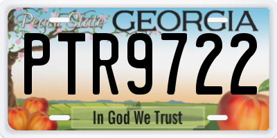GA license plate PTR9722