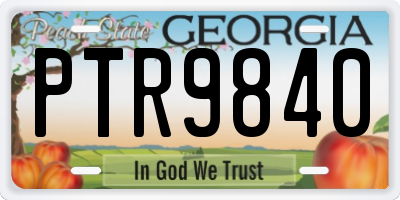 GA license plate PTR9840