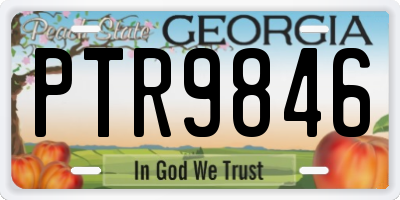 GA license plate PTR9846