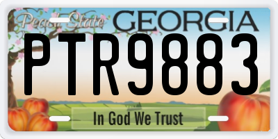 GA license plate PTR9883