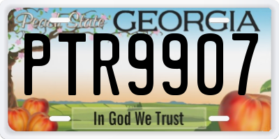 GA license plate PTR9907