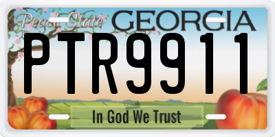 GA license plate PTR9911