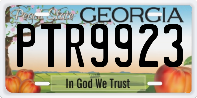 GA license plate PTR9923