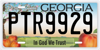 GA license plate PTR9929