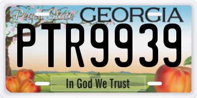 GA license plate PTR9939