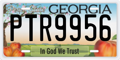 GA license plate PTR9956