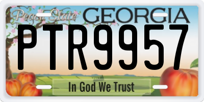 GA license plate PTR9957