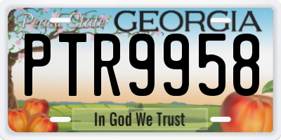 GA license plate PTR9958