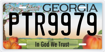 GA license plate PTR9979