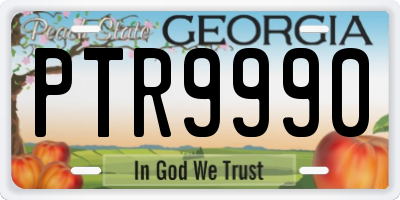 GA license plate PTR9990
