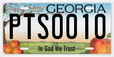 GA license plate PTS0010