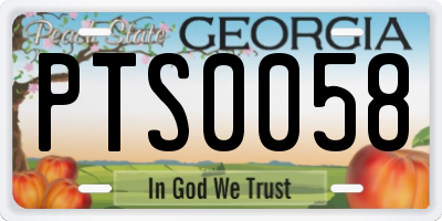 GA license plate PTS0058