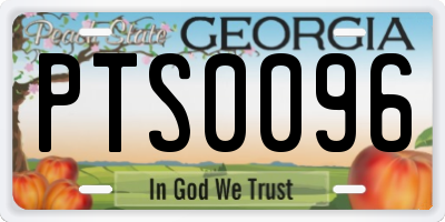 GA license plate PTS0096