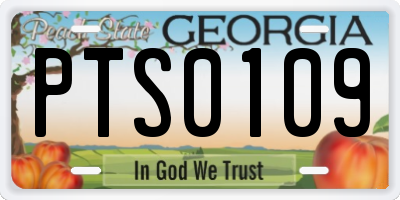 GA license plate PTS0109