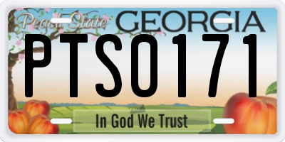 GA license plate PTS0171
