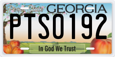 GA license plate PTS0192