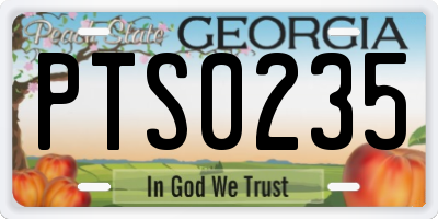 GA license plate PTS0235