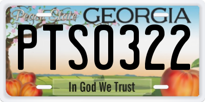 GA license plate PTS0322