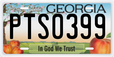 GA license plate PTS0399
