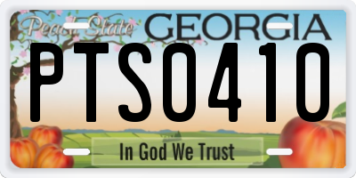 GA license plate PTS0410