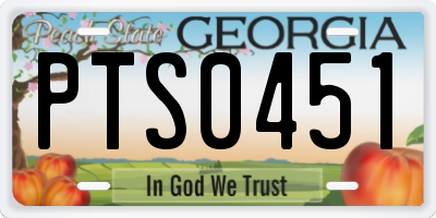 GA license plate PTS0451
