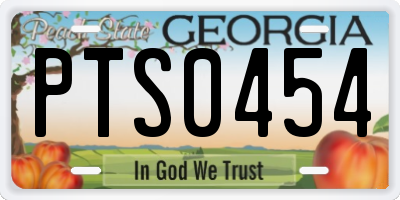 GA license plate PTS0454