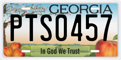 GA license plate PTS0457