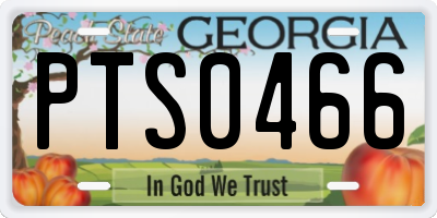GA license plate PTS0466