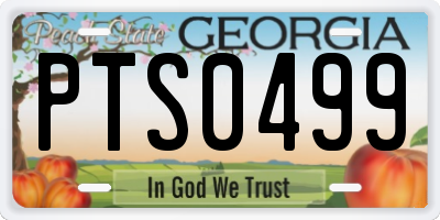 GA license plate PTS0499