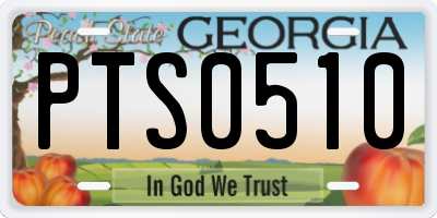 GA license plate PTS0510
