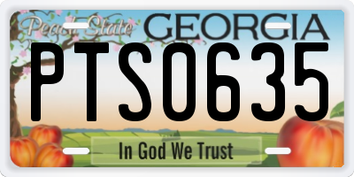 GA license plate PTS0635